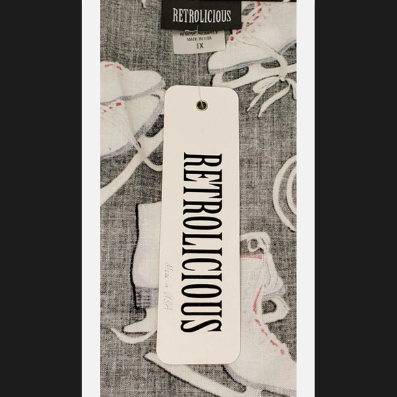 ModCloth Retrolicious Dress, Ice Skates, Size 1X - Picture 4 of 6